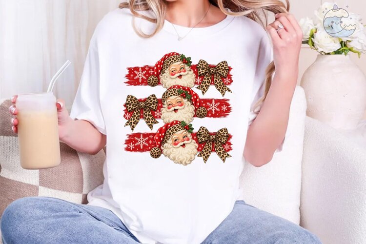 Leopard Santa PNG Sublimation Design example image 1