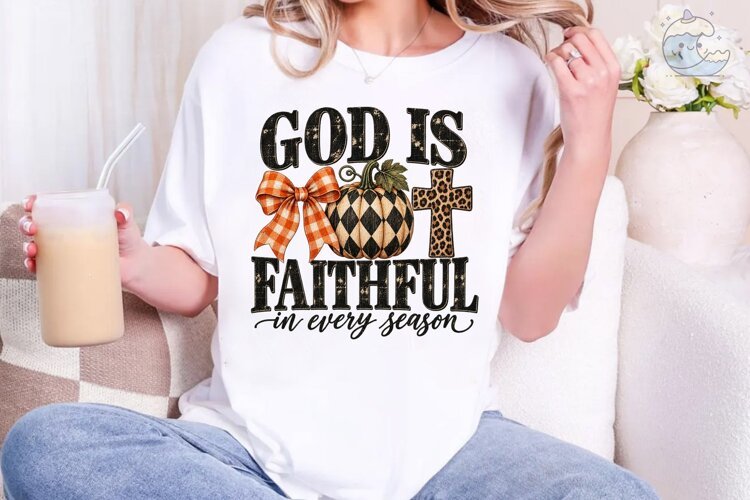 God Is Faithful Pumpkin PNG Sublimation example image 1