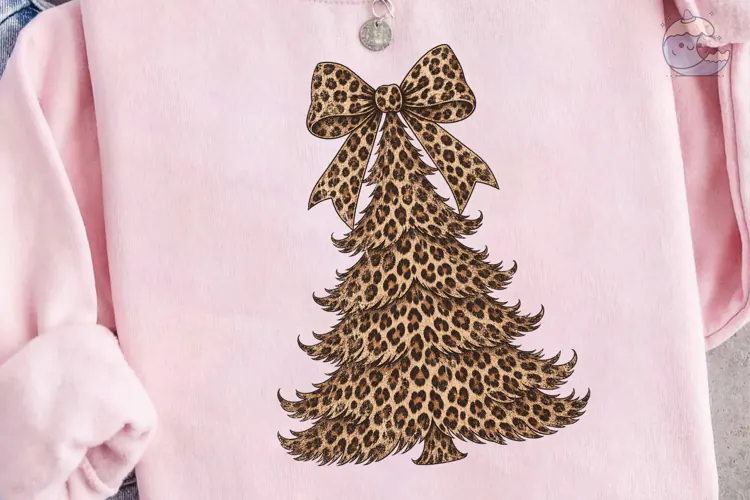Leopard Christmas Tree PNG Sublimation