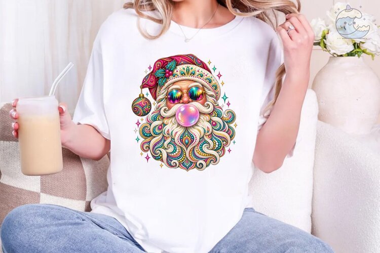 Groovy Santa PNG Sublimation Design example image 1