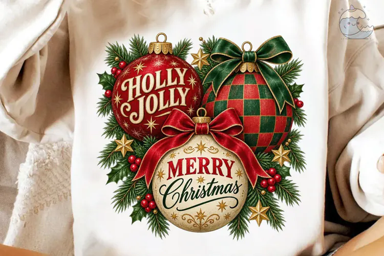 Holly Jolly Merry Christmas PNG Sublimat