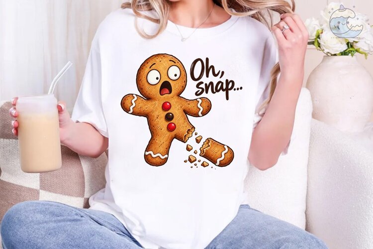 Oh Snap Gingerbread PNG Sublimation Desi example image 1