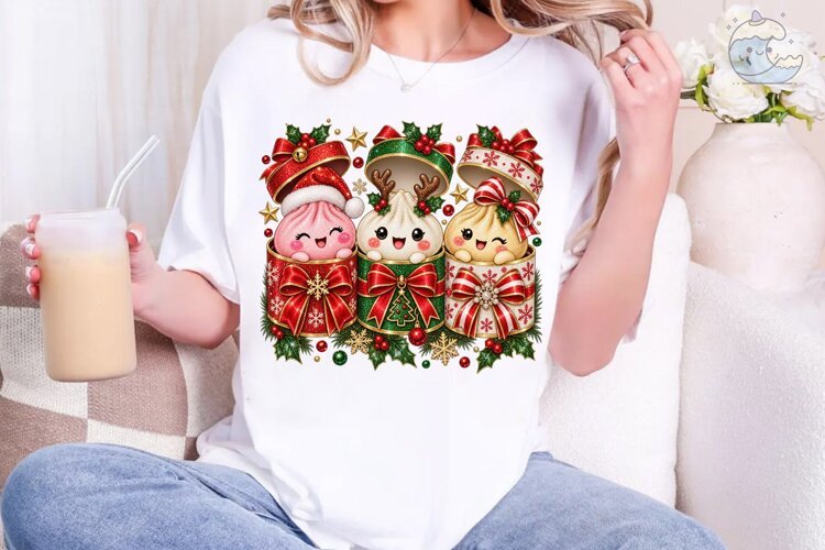 Christmas Puddings PNG Shirt Design example image 1