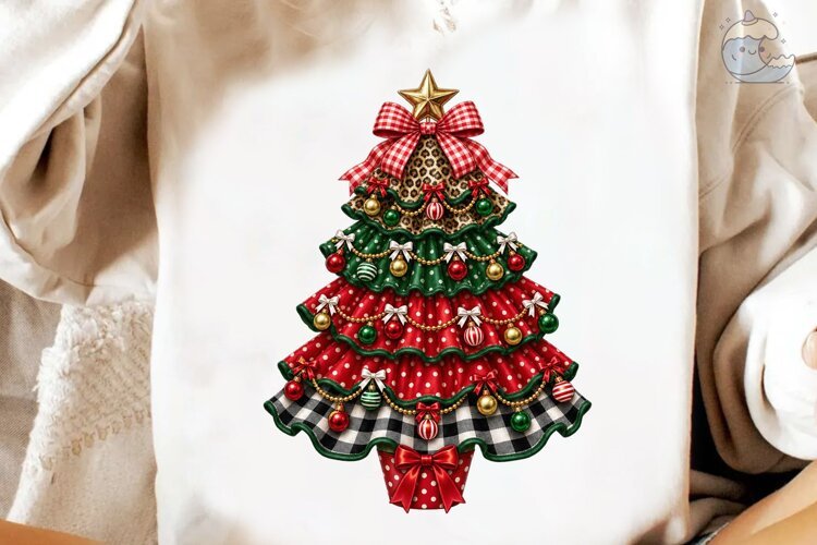 Christmas Tree Patterned PNG Sublimation example image 1
