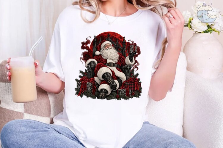 Gothic Santa Christmas PNG Sublimation D example image 1