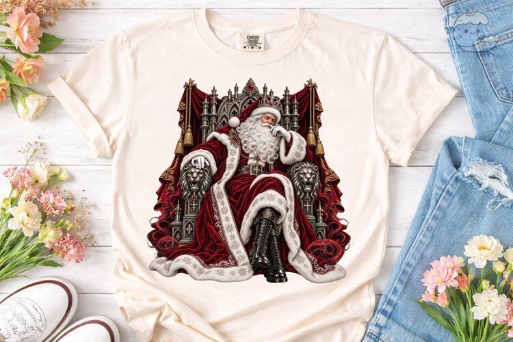 Regal Santa Throne PNG Sublimation Desig example image 1