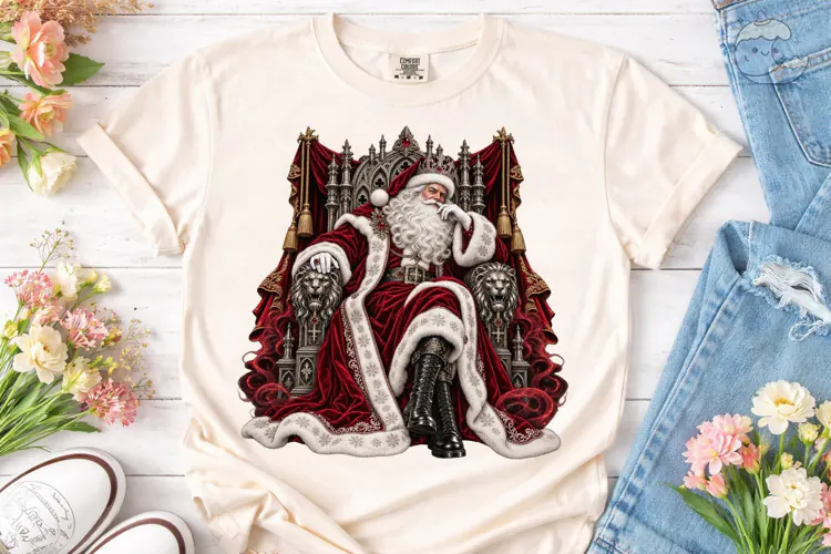 Regal Santa Throne PNG Sublimation Desig
