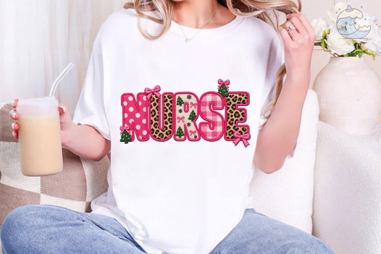 Nurse Christmas PNG Sublimation Shirt De example image 1