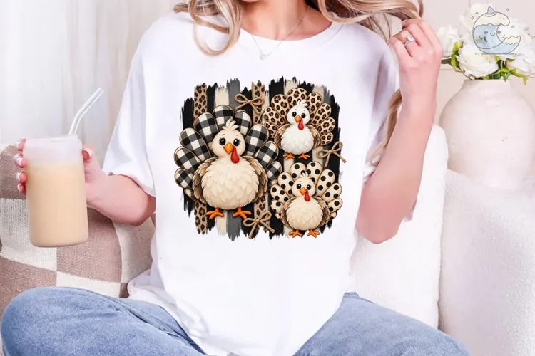 Farmyard Family Chickens PNG Sublimation