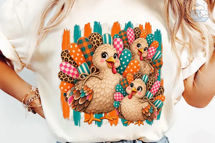 Cute Chickens Family PNG Shirt Design
