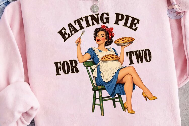 Eating Pie For Two Vintage PNG Shirt example image 1