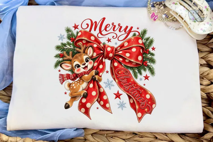 Merry Christmas Reindeer PNG Sublimation