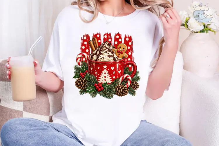 Christmas Hot Cocoa PNG Sublimation Desi