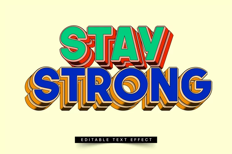 Editable Text Effect for Illustrator. Vector Graphic styles