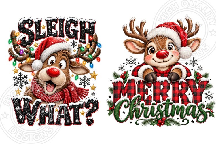 Trending Christmas Front & Back PNG, Reindeer PNG example image 1