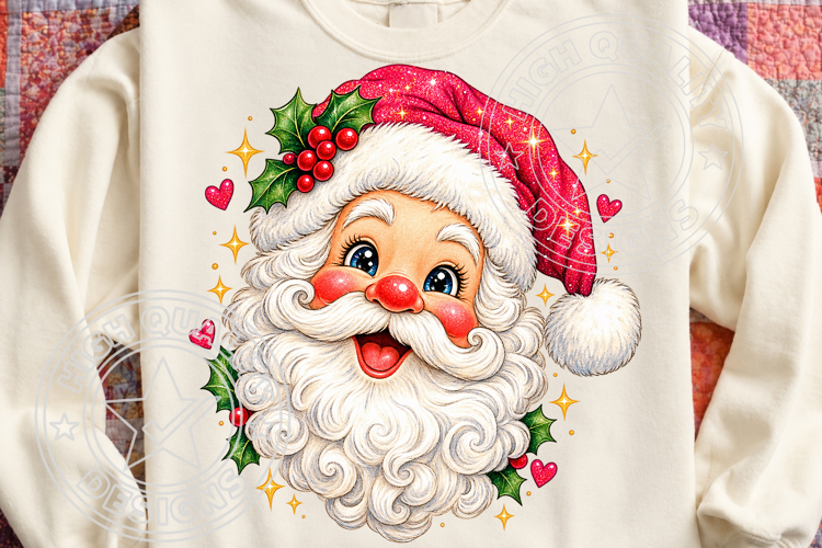 Trending Christmas ,Glitter Santa Christmas PNG