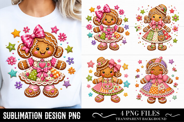 Trending Christmas PNG, Christmas Gingerbread Girl PNG example image 1