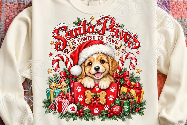 Trending Christmas PNG, Santa Paws PNG