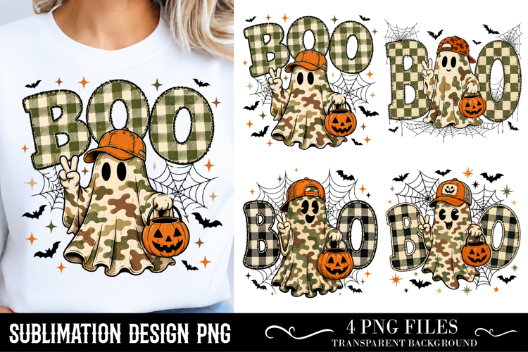 Trending Halloween PNG, Camo Ghost Boo Halloween Pumpkin PNG