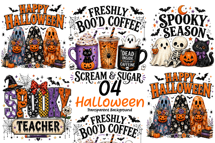 Trending Halloween PNG, Spooky Season PNG, Cute Pumpkin PNG example image 1