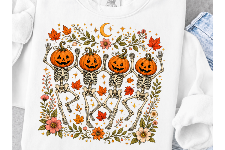 Trending Pumpkin PNG, Wildflower Skeleton Png