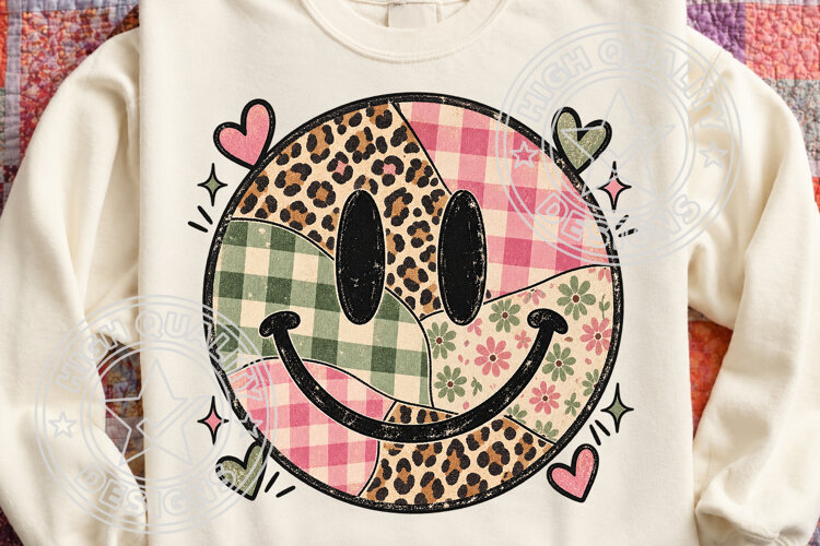 Trending Sublimation PNG, Retro Smiley Face PNG example image 1