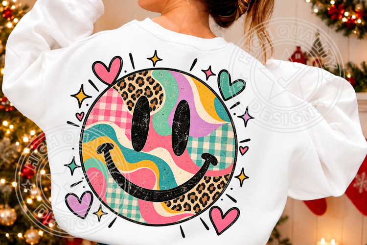 Trending Sublimation PNG, Retro Smiley Face PNG