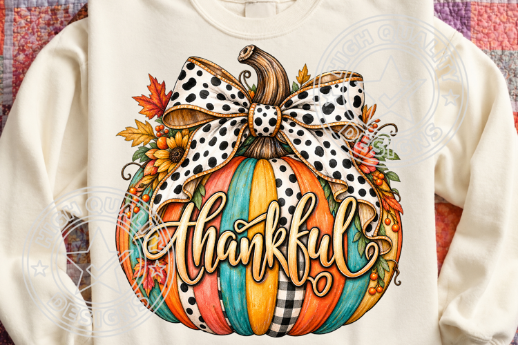 Trending Thankful PNG, Pumpkin Sublimation PNG