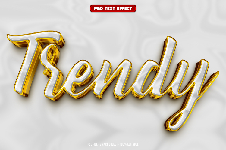 Trendy 3D editable text effect