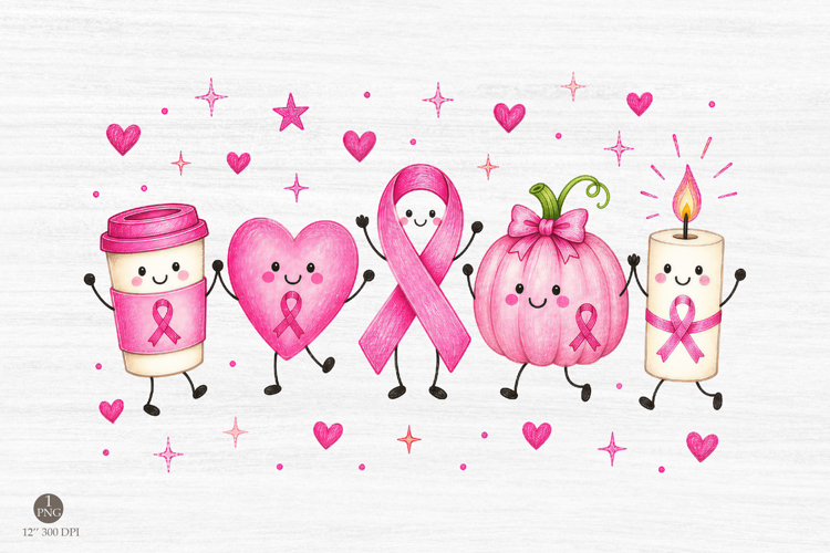 Trendy Breast Cancer Awareness Doodle Png,Cute Breast Cancer
