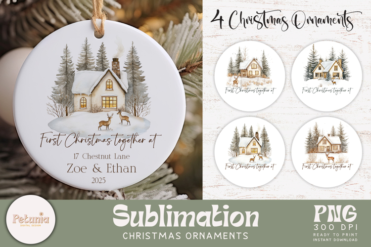 First Christmas Ornament | Round Christmas Ornament PNG