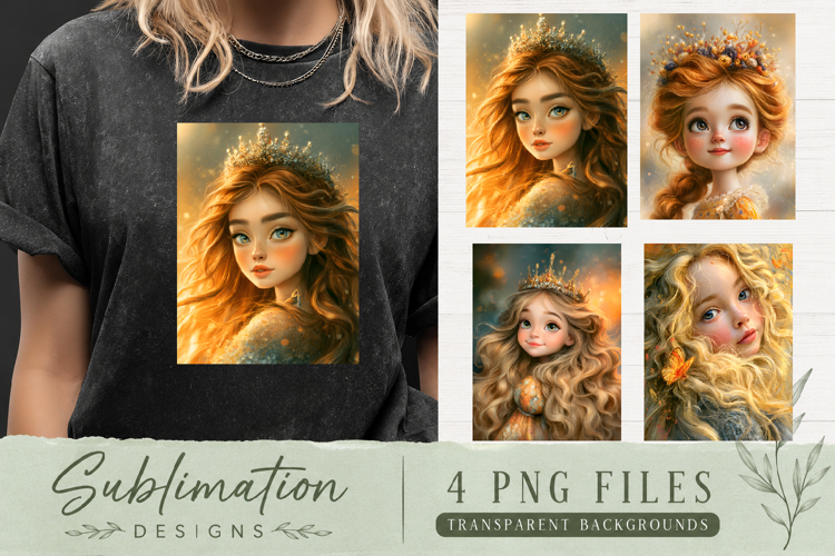 Trendy girl, Retro 4 Designs Sublimation T-shirt