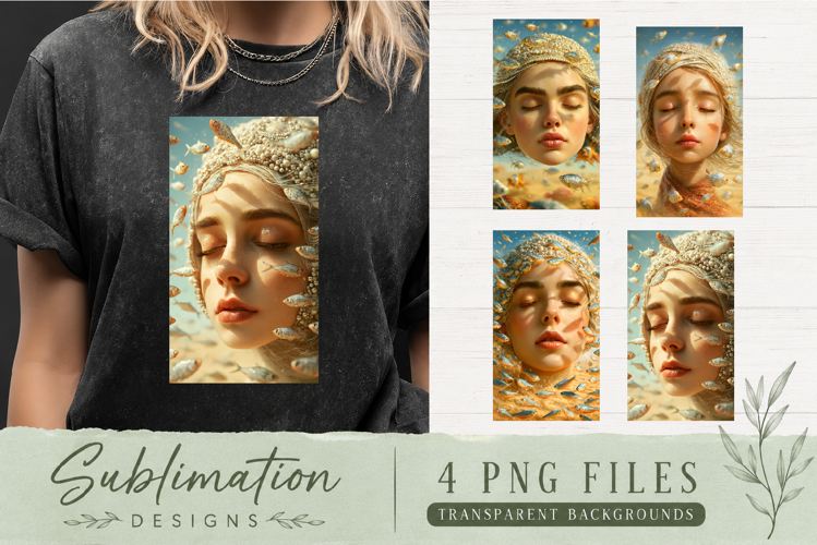 Trendy girl, Retro 4 Designs Sublimation T-shirt