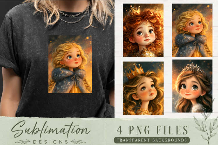 Trendy girl, Retro 4 Designs Sublimation T-shirt
