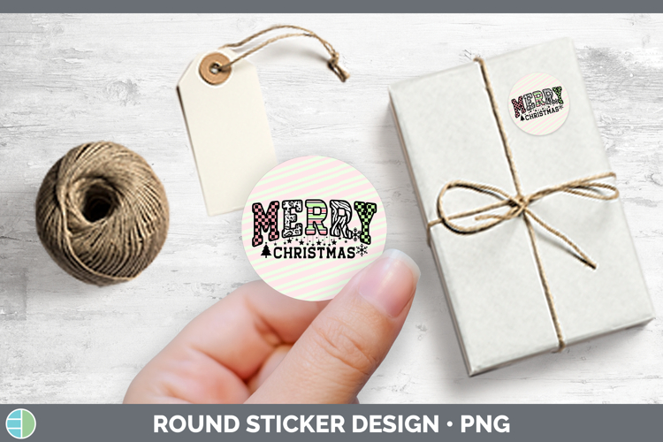 Merry Christmas Trendy Stickers Design