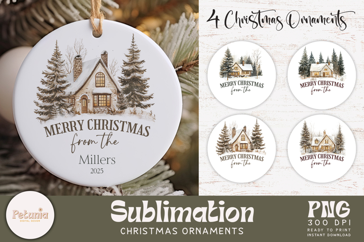 Family Name Ornament | Christmas Ornament PNG