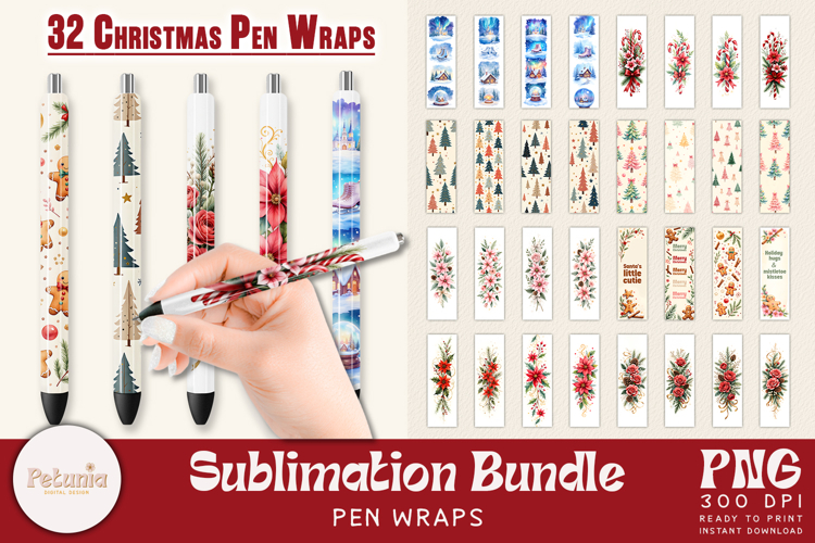 Christmas Pen Wraps Bundle | Sublimation Pen Wraps
