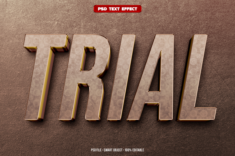 Trial 3D editable text effect