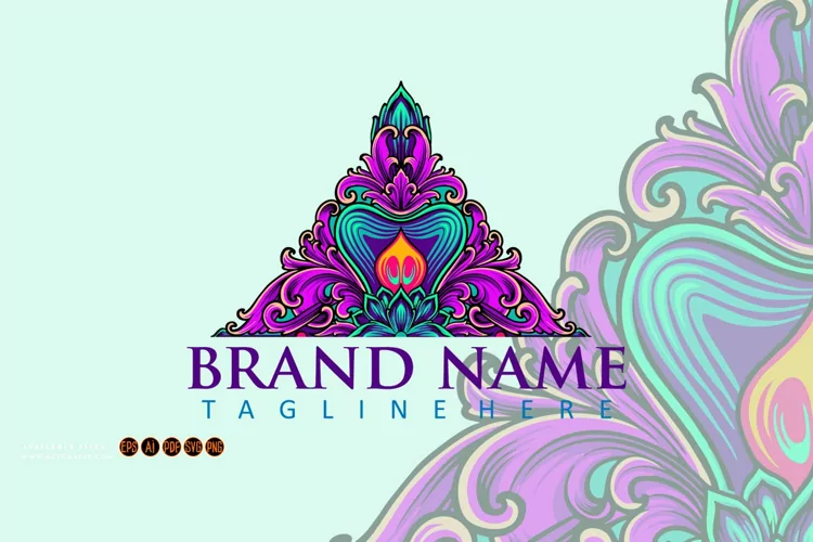 Triangle engraving floral ornament decorative border