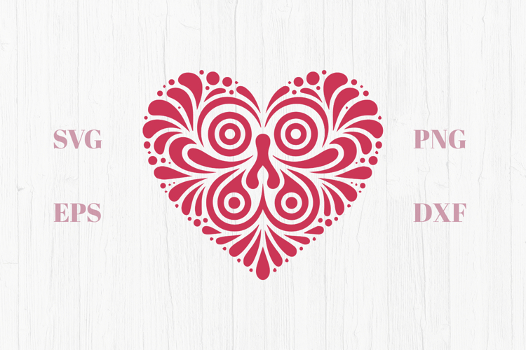 Floral geometric heart SVG