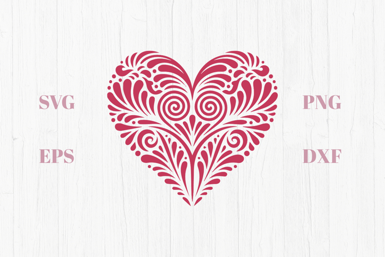 Floral geometric heart SVG