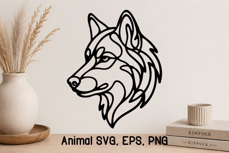 Interwoven Ribbon Animal SVG Design | Wolf Silhouette SVG