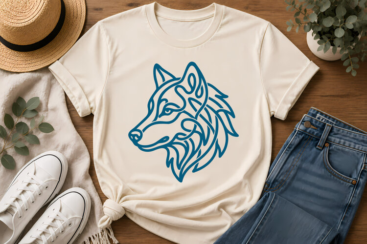 Interwoven Ribbon Animal SVG Design | Wolf Silhouette SVG example image 1