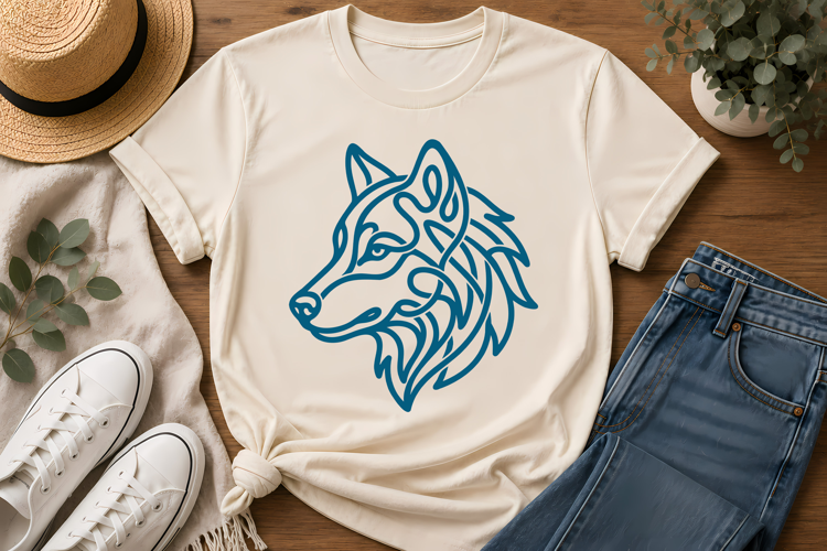 Interwoven Ribbon Animal SVG Design | Wolf Silhouette SVG