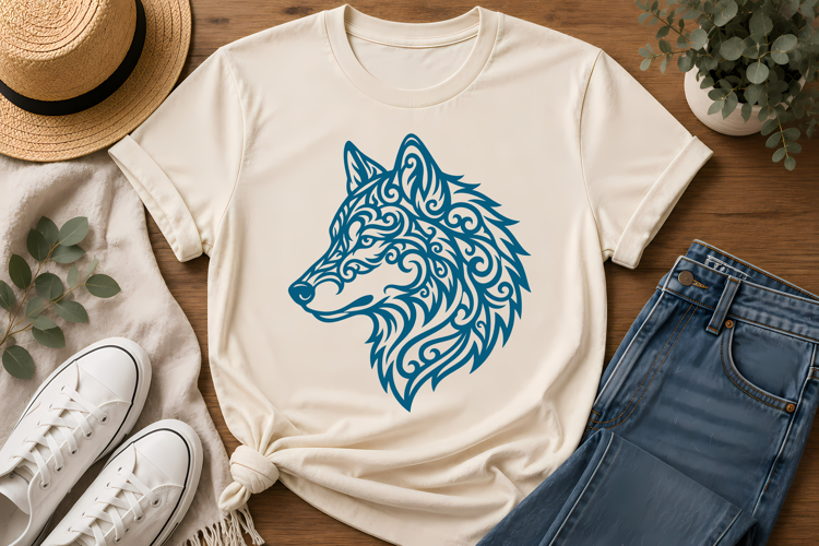 Symbolic Tribal Wolf SVG Design | Wolf Silhouette SVG