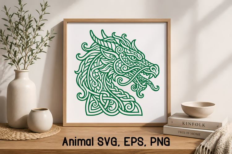 Celtic Knot Animal SVG Design | Dragon SVG Silhouette