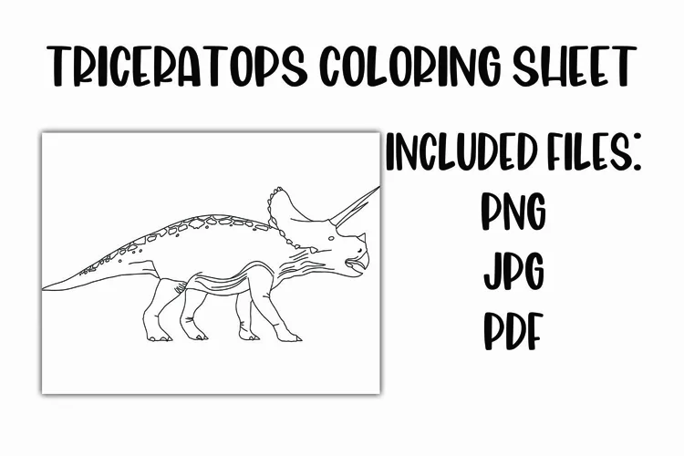 Triceratops Dinosaur Coloring Sheet