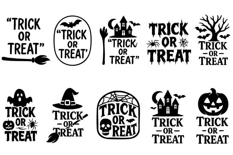 Halloween Trick or Treat Quotes SVG Bundle