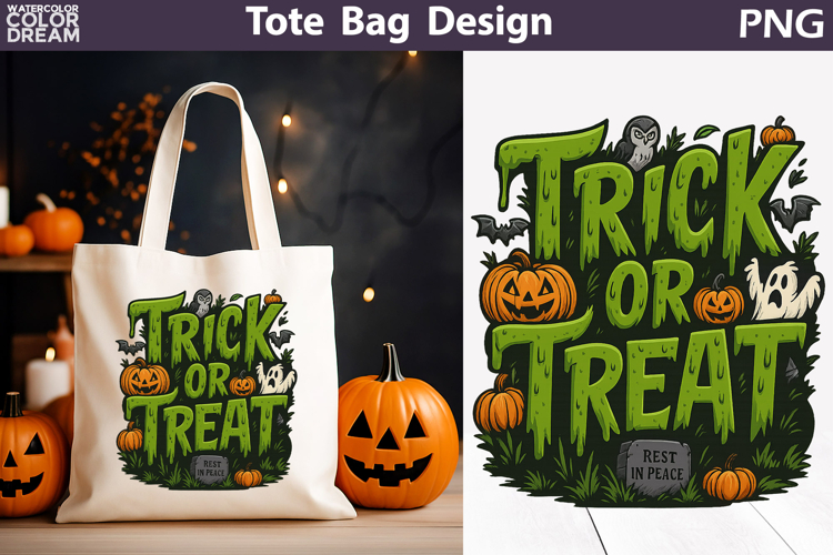 Green Dripping Trick or Treat Halloween DTF or Sublimation