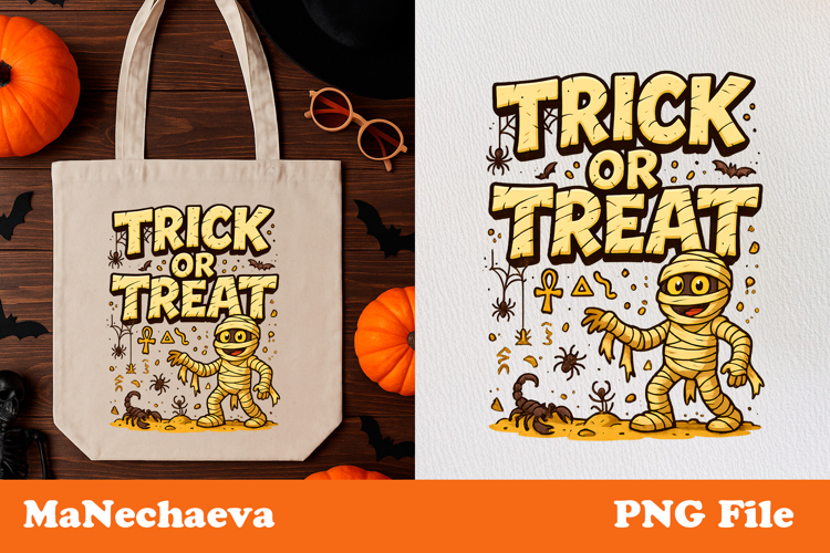 Funny Trick or Treat Mummy | Halloween Bag Sublimation